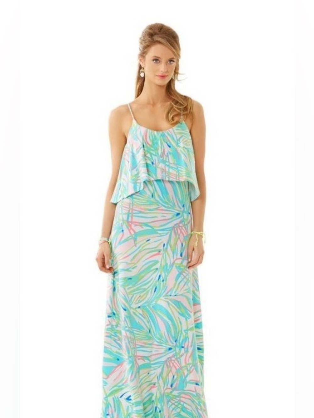 Lilly Pulitzer M Harrington Maxi Blue Pink Dress